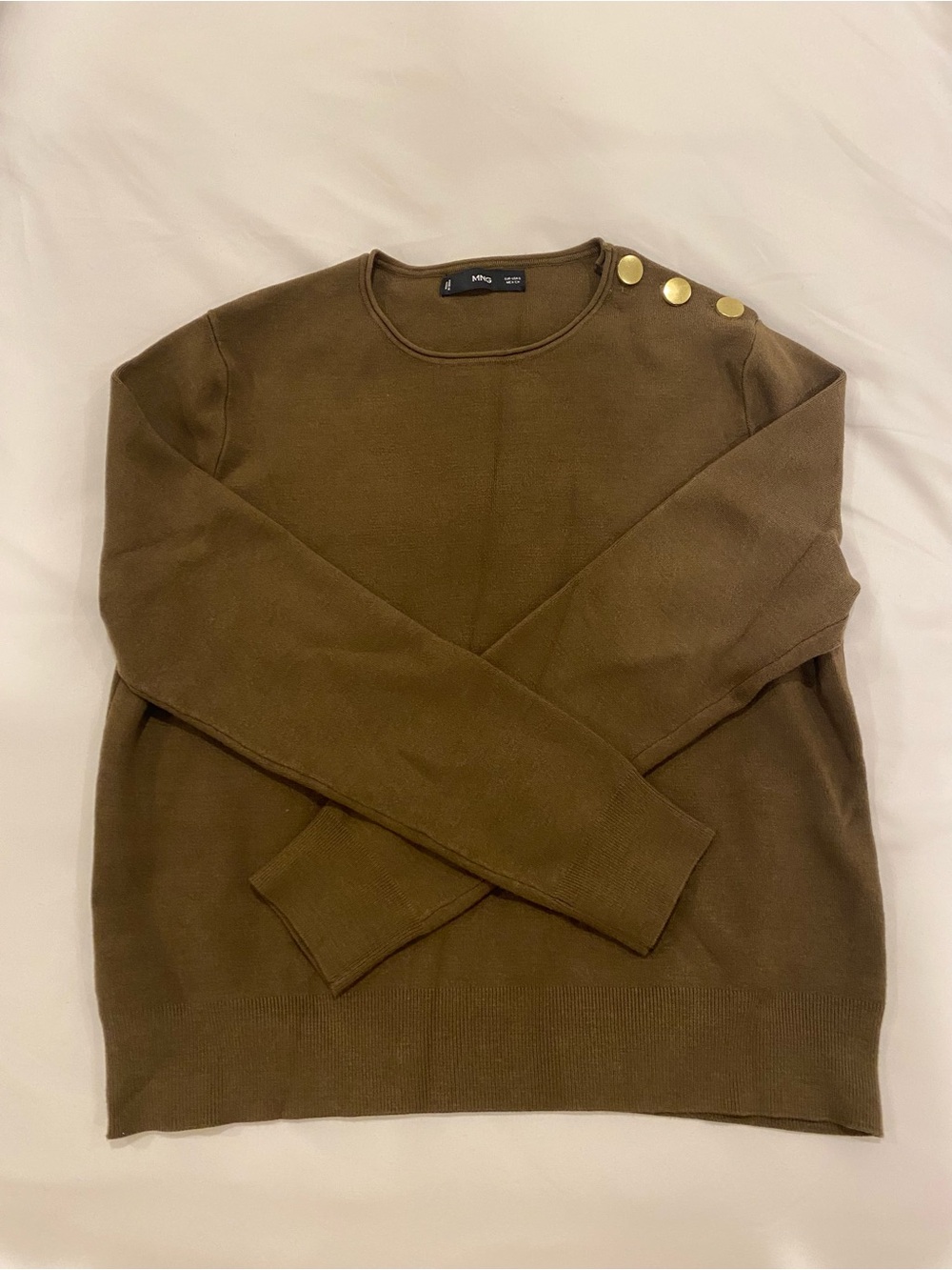 Mango Sweater with Gold Buttons